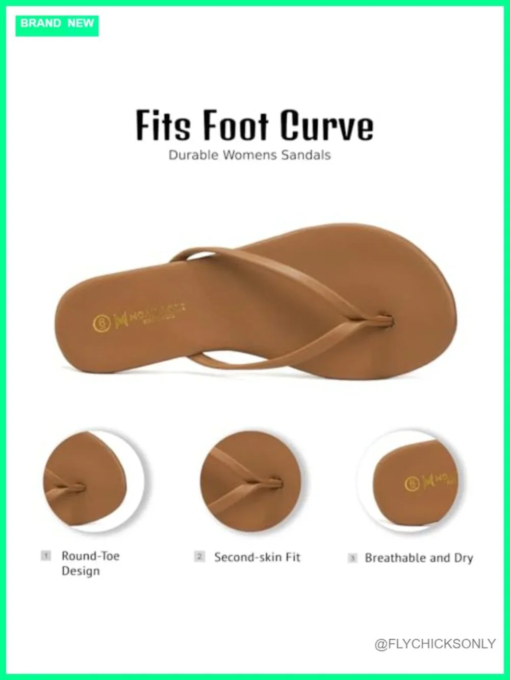 Women's Flip Flops with Memory Foam Insole, Non-Slip Durable Thong Sandals
